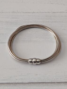 Dyadema Italy 925 Sterling Silver & Gold Vermeil 8 Strand Snake Chain Bracelet